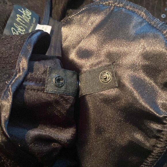 Vintage Bob Mackie Wearable Art Black Sequins Skirt Set Size XL Top Large skirt - Picture 7 of 11